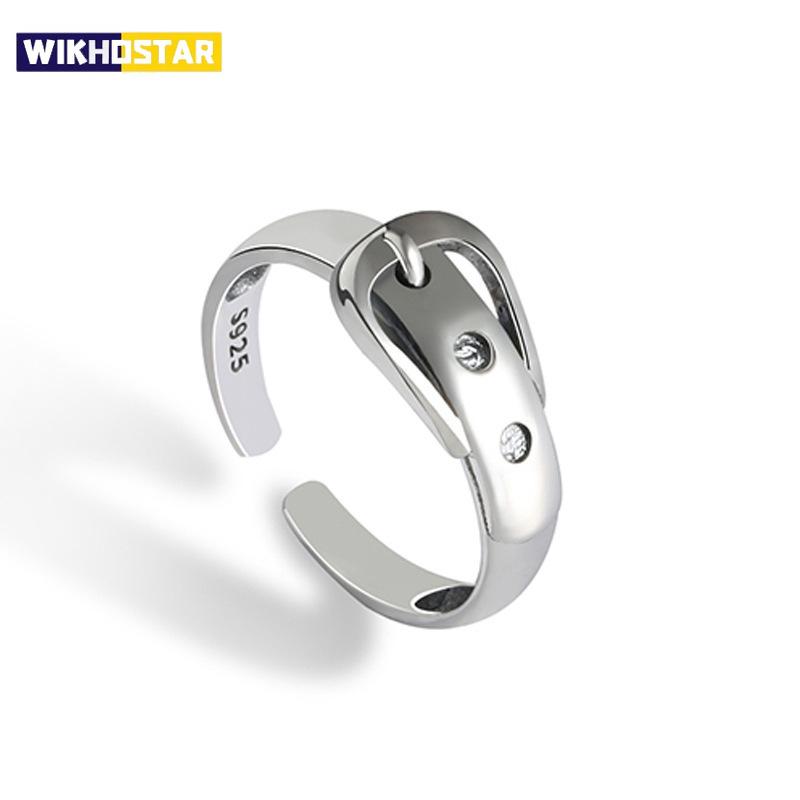 Silver Belt Adjustable Rings Wedding Engagement Jewelry For Women Accessories