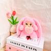 Bag Hanging Rabbit Plush Keychain Big Ear Car Key Ring Cartoon Bunny Doll Pendant  Backpack