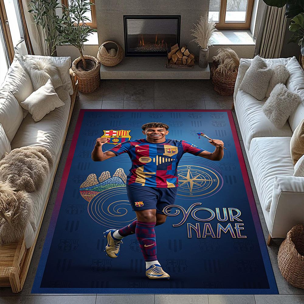 Lamin Yamal Customize Text Floor Rug Office Rug Perfect For Dining Room Study Room Outdoor Decorate Room Antislip Carpet Anime Office Decor