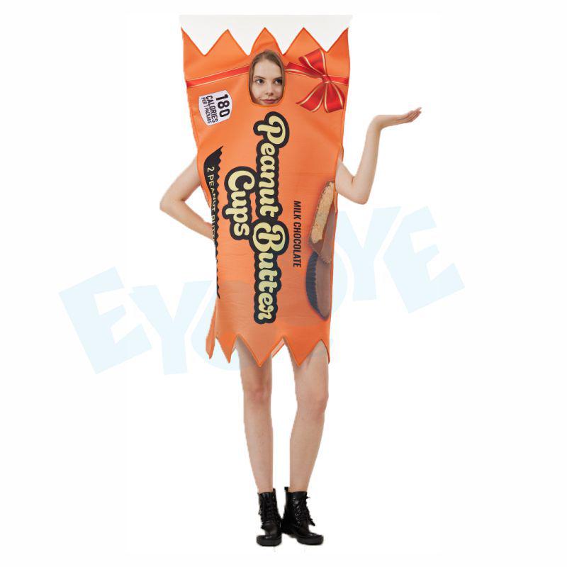 Unisex Peanut Butter Cup & Chocolate Bar Couples Costume