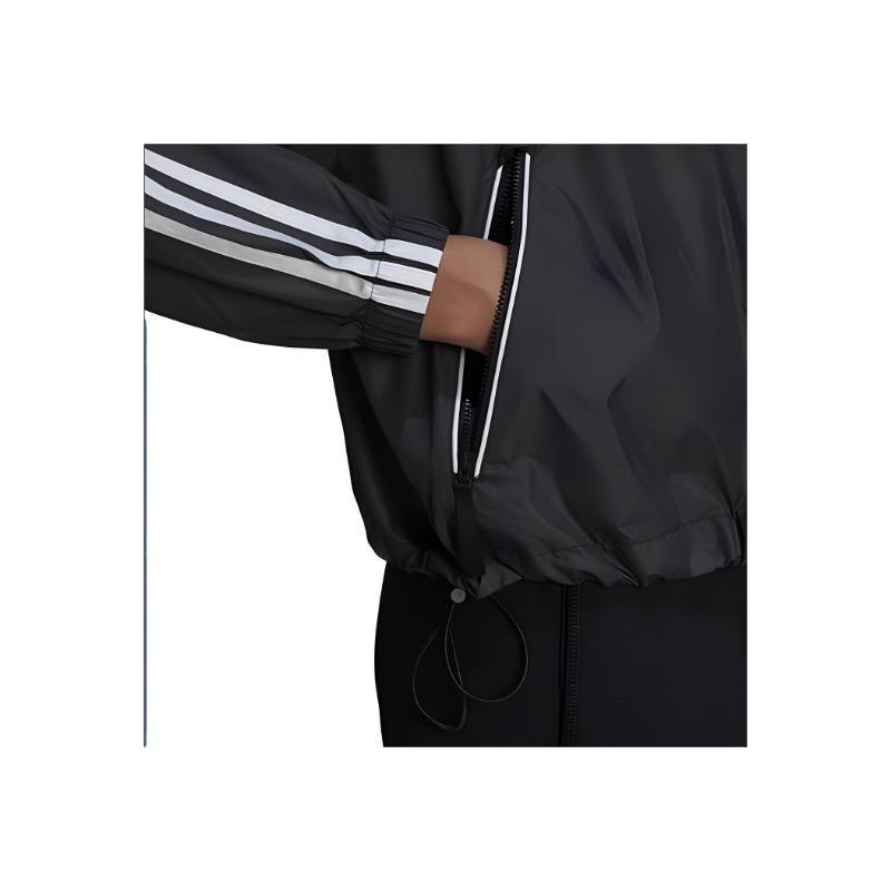 adidas BSC Series Women's Black 3-Stripes Hooded Wind Jacket H55345