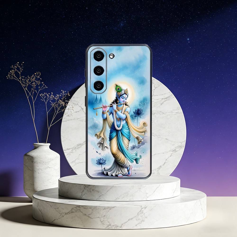 Indian God Lord Krishna Phone Case For Samsung Galaxy A73,A72,A71,A70,A53,A52,A51,Others Soft Black Cover