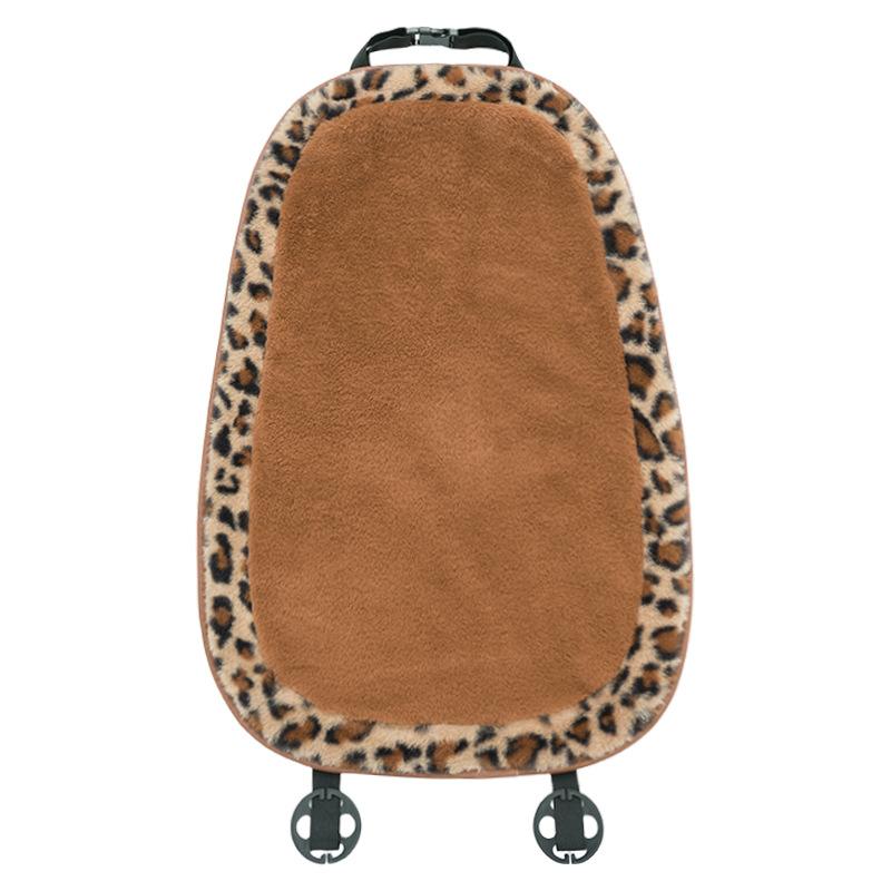 Comfortable Car Seat Decoration Bow Plush Seat Cushion Leopard Print Car Headrest  Cushion Front