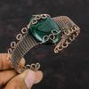 Malachite Cuff Bracelet Copper Wire Wrapped Adjustable Bangle Handmade Jewelry Gemstone Cuff Bracelet Copper Wire Wrap Jewelry Gift For Her