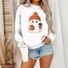 Women's Casual Fashion Round Neck Long Sleeve Halloween Printed Sweatshirt