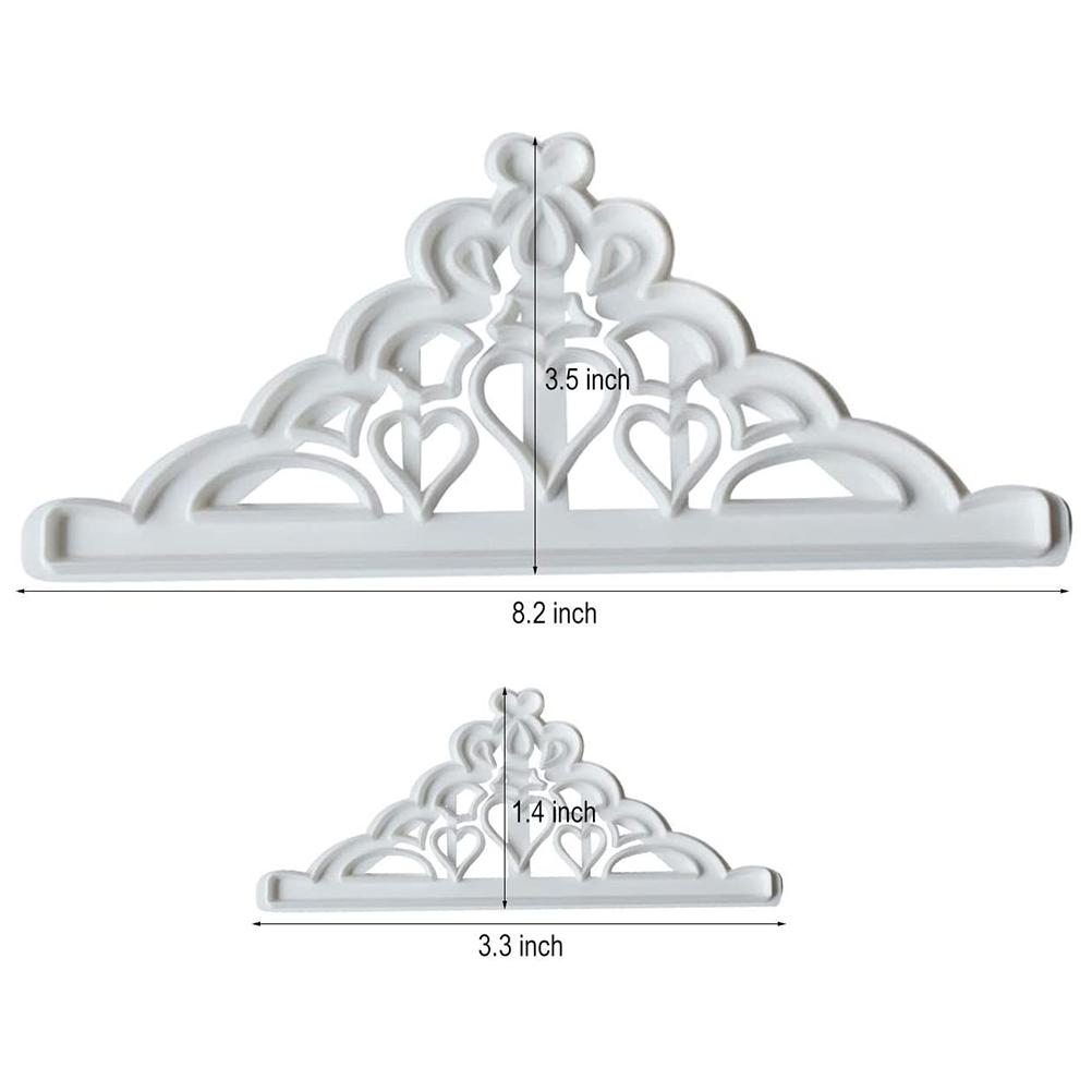 2PCS Crown Biscuit Cutter Set Crown Shape Cupcake Decorating Gumpaste Mould Kitchen Baking Tools for Dough Clay