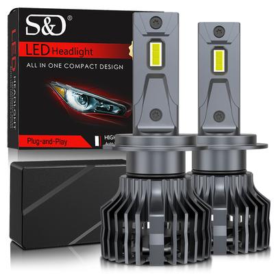 2 יחידות H7 LED 80000LM 120W H1 H3 H4 H11 H8 9005 HB3 9006 HB4 9012 HIR2 פנסי לד H27 880 881 9004 9007 H13 3570 CSP נורות פנס קדמי גבוהות אוטומטיות