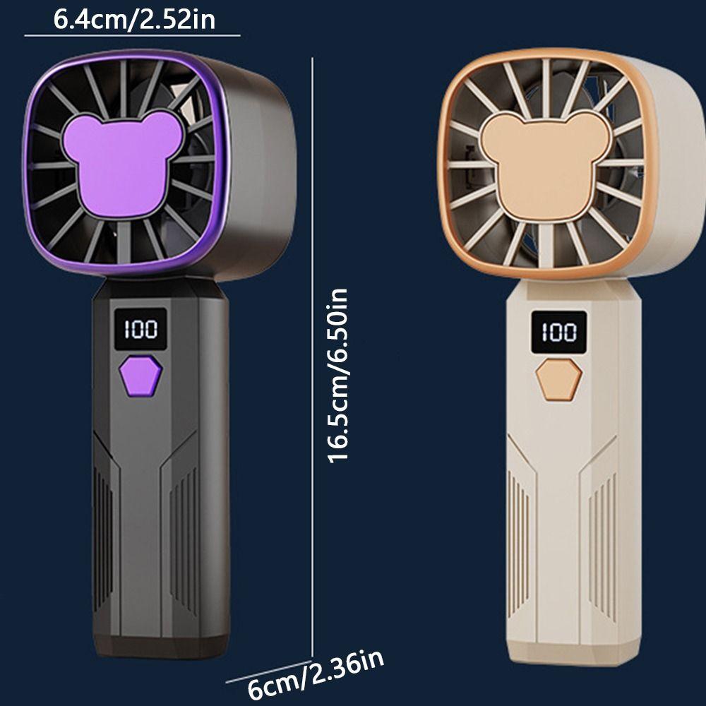 5 Speed Adjustable Handheld Fan With Display Screen Small Electric Fan Personal Cooling Fan  Summer