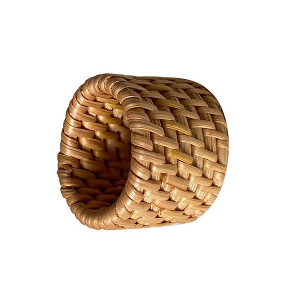 Napkin Holder for Elegant Table Decoration and Event Woven Rattan Napkin Rings Dinner Table Accessories for Party