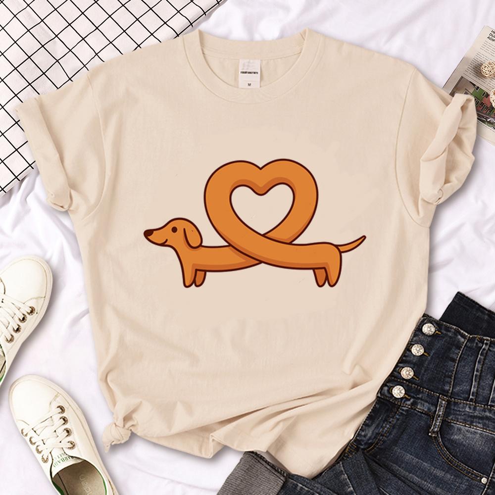 Dachshund Top Women Streetwear Summer Funny Tshirt Girl Graphic Clothes