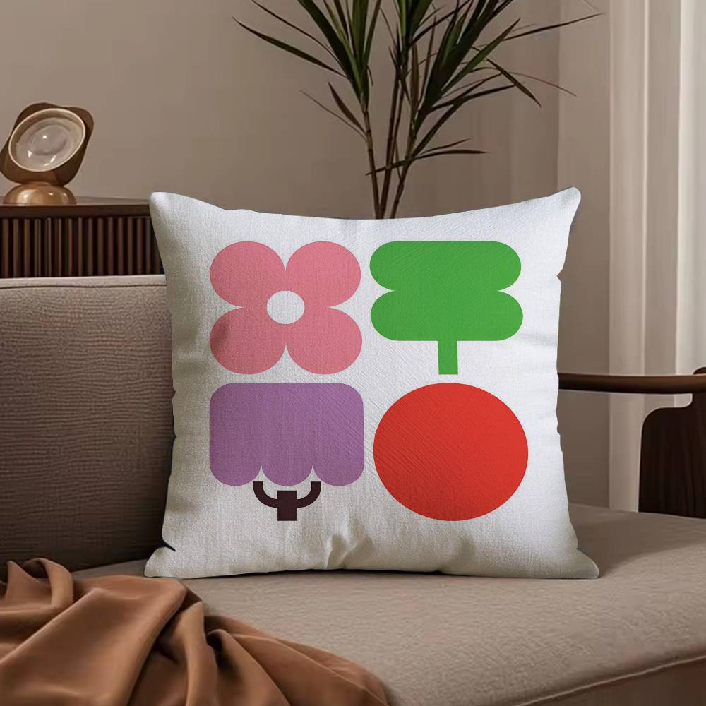 Japan Day Anime Simple Pillow Case Anti-dustmite Pillowcase Invisible zipper silky short plush Sofa cushion cover