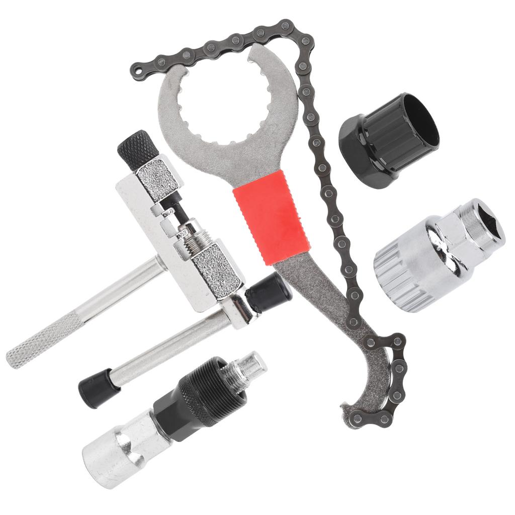 Sykkelkrank Reparasjonsverktøysett Krankavdrager Bunnlagerfjerner Kjedekutter Skiftenøkkel