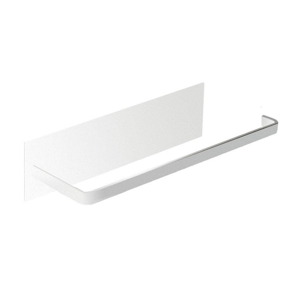Wall Mount Paper Towel Holder Hanging Roll Paper Towel Holder Tissue Hanger Organizer Rack for Kitchen Bathroom White