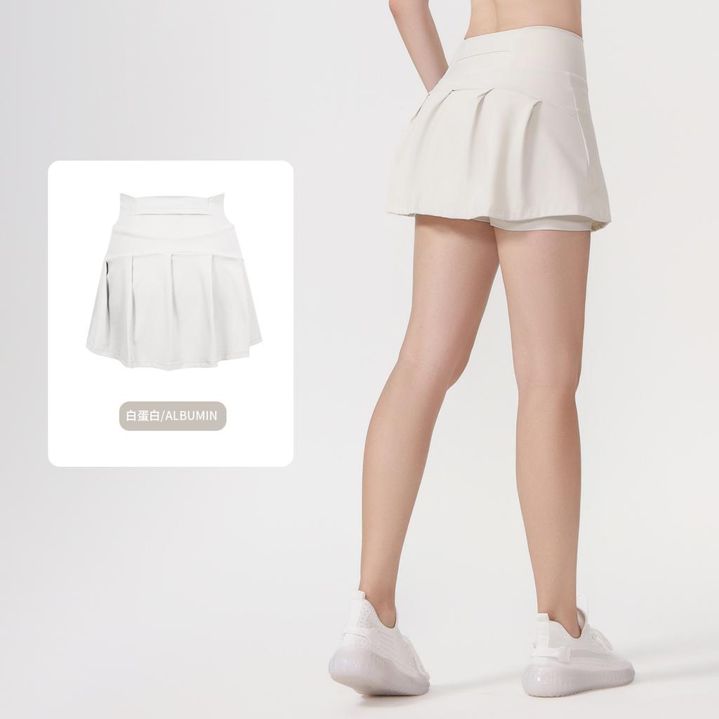 () Sports Tennis Skirt Women'S Anti-Light Fitness Skirt Fake Two-Piece Yoga Quick-Drying Pleated Skirt Shorts