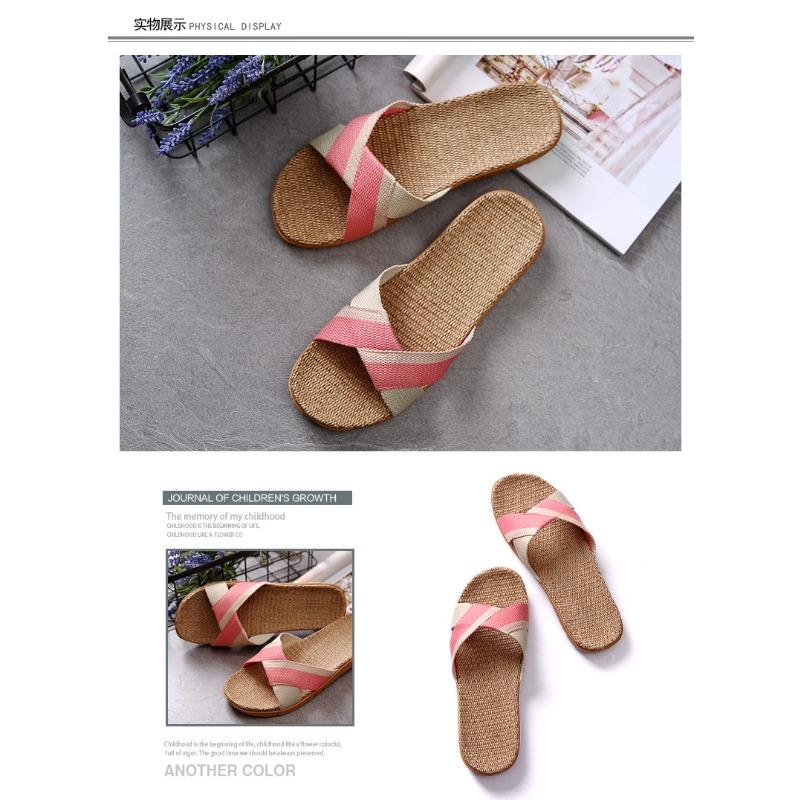 New Vintage Linen Slippers for Women