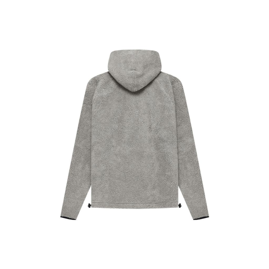 Fear of God Essentials SS22 Polar Fleece Half-Zip Hoodie with Embroidered Logo Men Outerwear Dark-Oatmeal FOG-SS22-459
