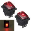 4pcs 3 Position On-Off-On 6Pin DC 12V Waterproof Car Boat LED  Durable Rocker Power Switch With Backlight