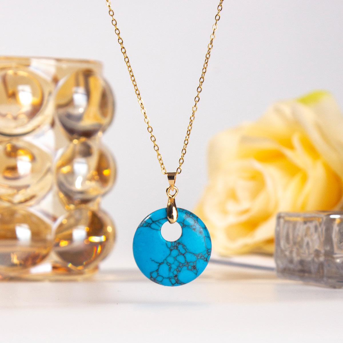 Natural stone Agogo pendant, Malay jade, Dongling, blue gold necklace jewelry