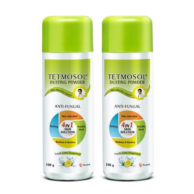 Tetmosol Anti-Fungal Dusting Powder Pack of 2 100g Each for Daily Itching and Skin Infection Relief