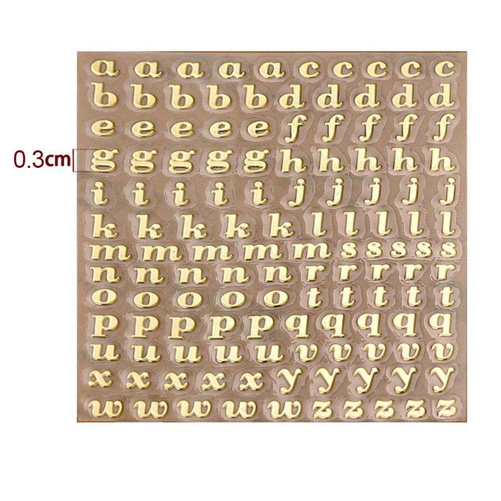 1PC Copper-Nickel Epoxy Resin Decorative Stickers 3mm Thickness Gold Sliver Chunky Glitter Letters Epoxy Resin Art Metal