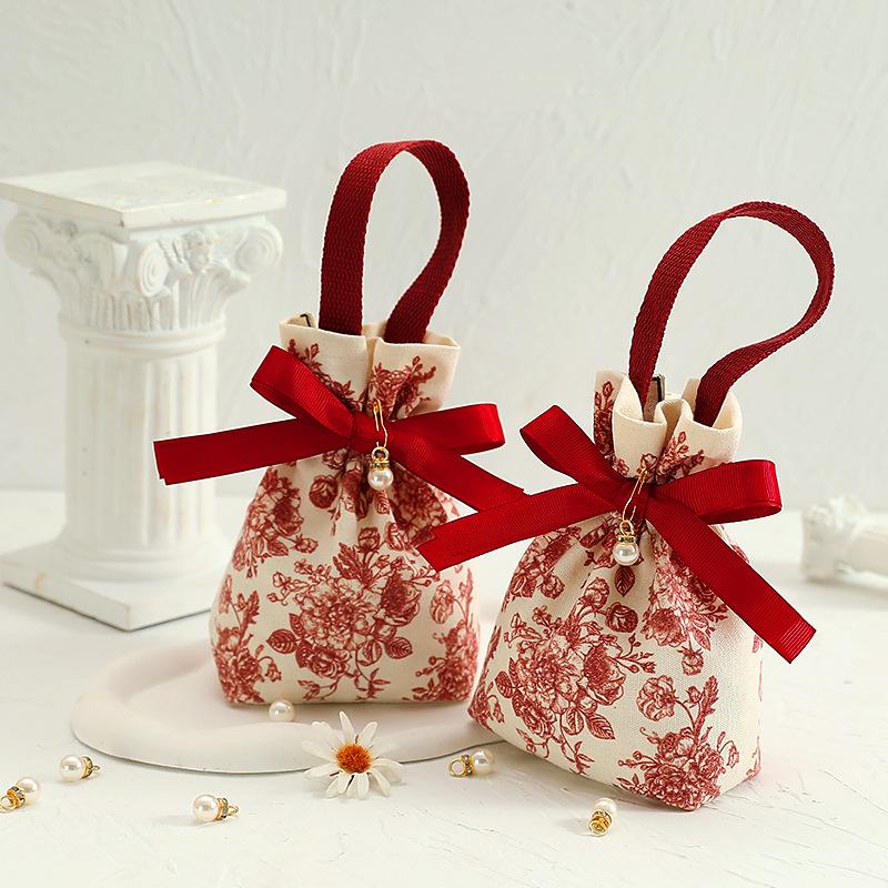 10pcs Wedding Candy Bags Gifts Packaging Boxes Wrapping Pouch Handheld Gift Bag Candy Bag Wedding Party Event Festive Supplies