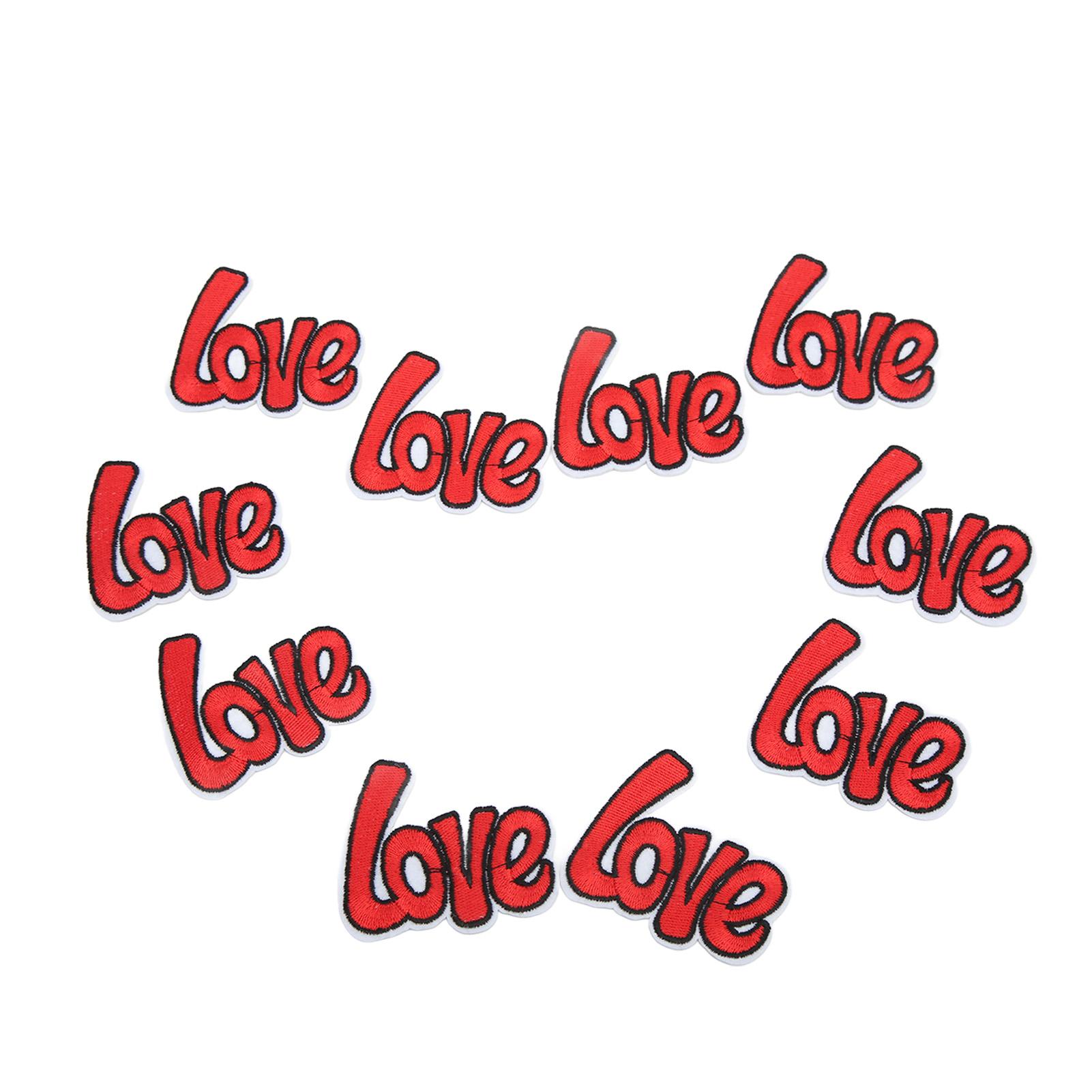 

10 шт. Любовна вишивка нашивка Тонка вишивка Затінення Недоліки Пошкодження DIY Любовні нашивки для одягу