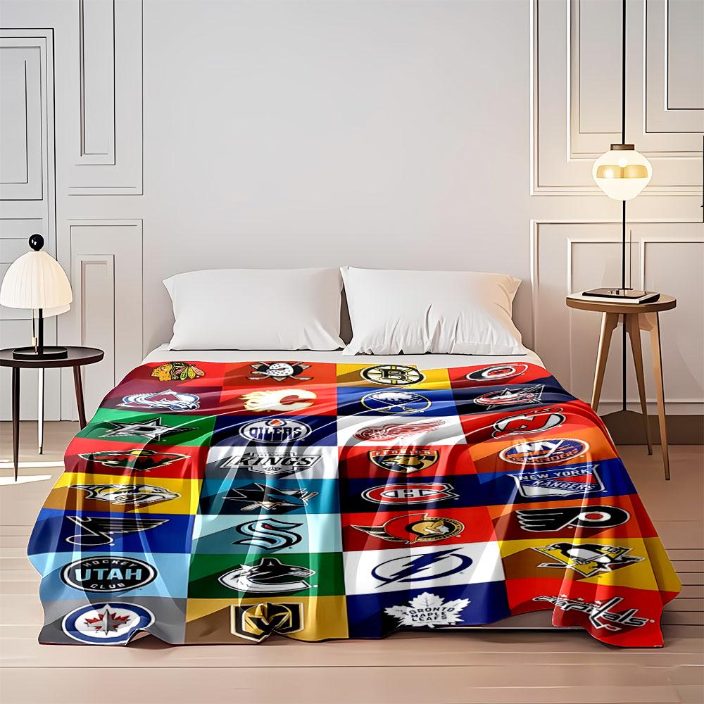 NHL Team Logos Blanket Design print blanket soft and cozy perfect for the living room bed sofa or a nap,gift