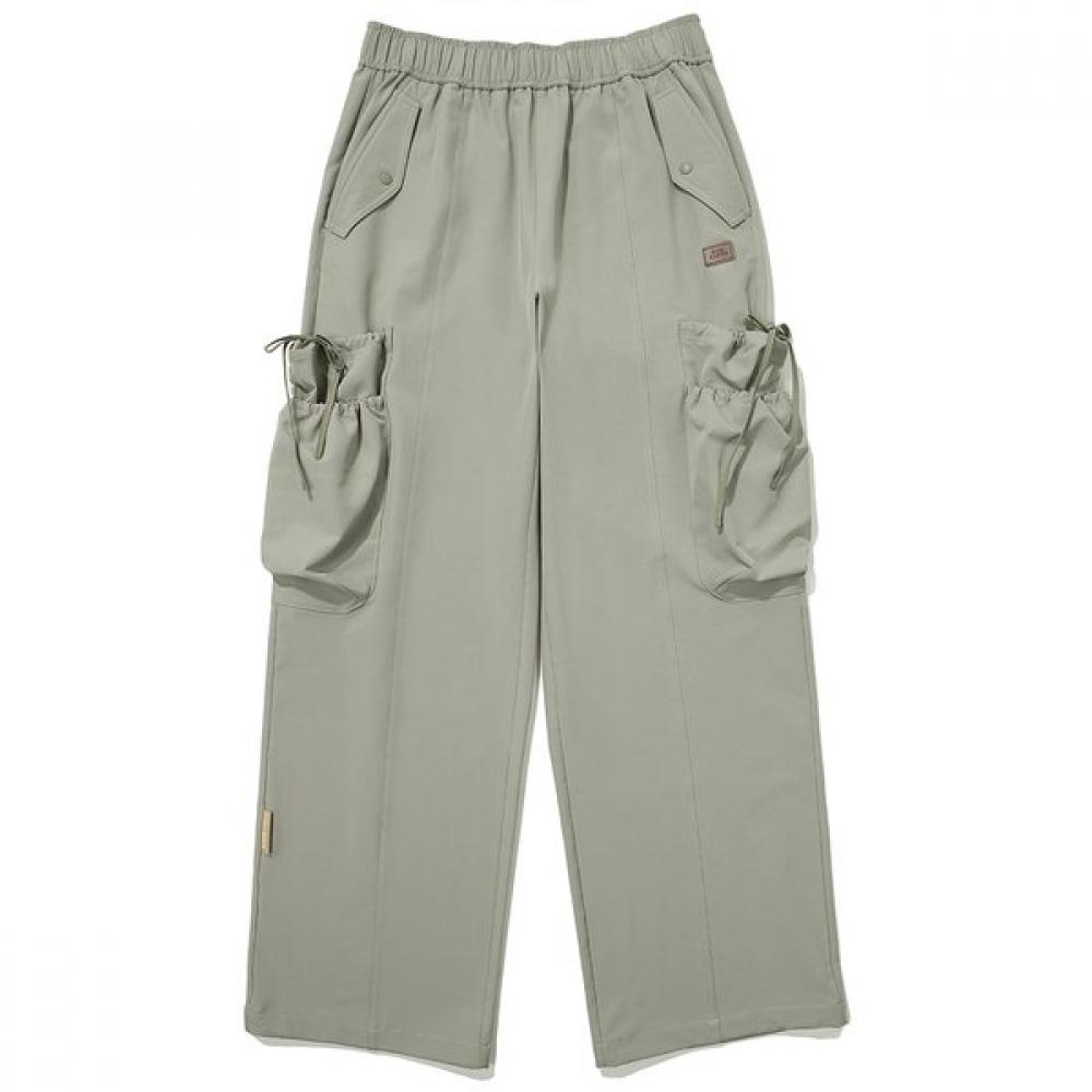 Women String Brushed Cargo Pants  Olive 