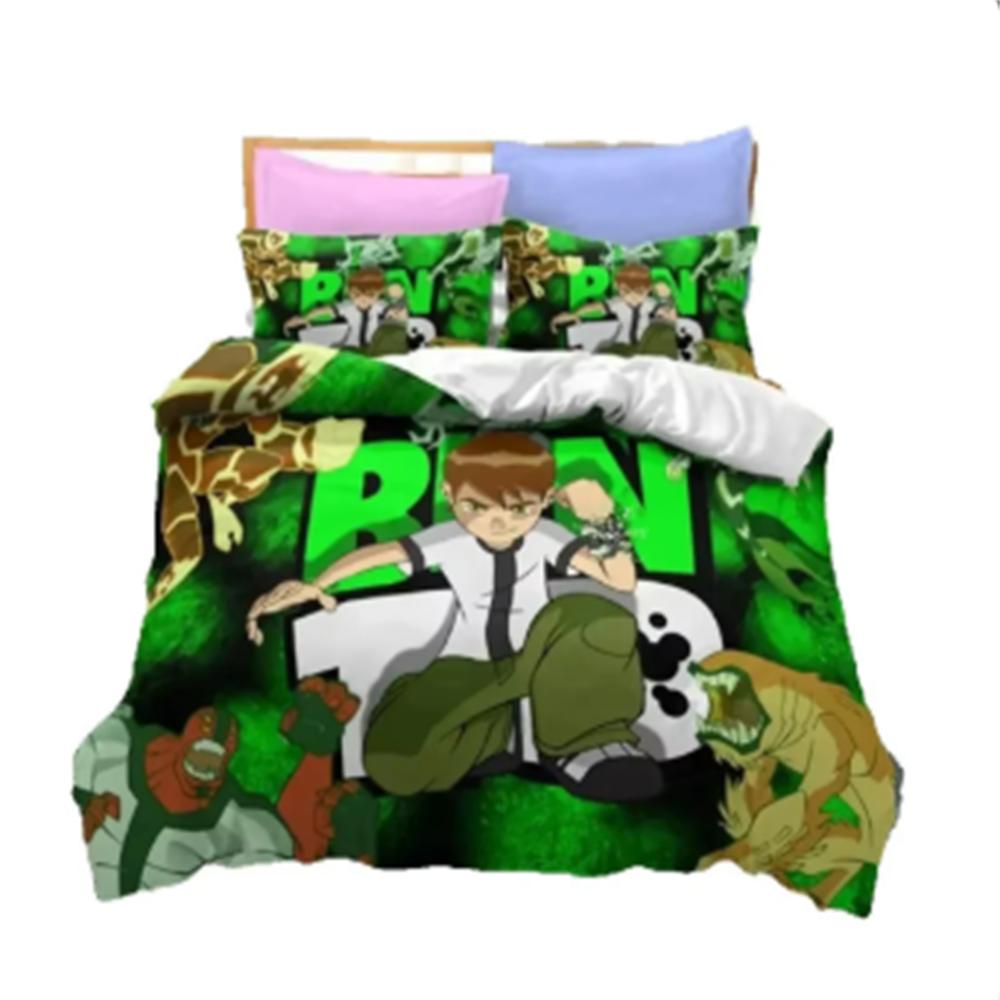 3D Print Ben Alien Force 10 Teenage Hacker Bedding Set Boys Girls Twin Queen Size Duvet Cover Pillowcase Bed Kids Adult