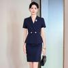 Women's Professional Short Sleeve Summer Suit – Elegant Formal Wear for Manager, Secretary, Hotel Front Desk, and Reception Work.