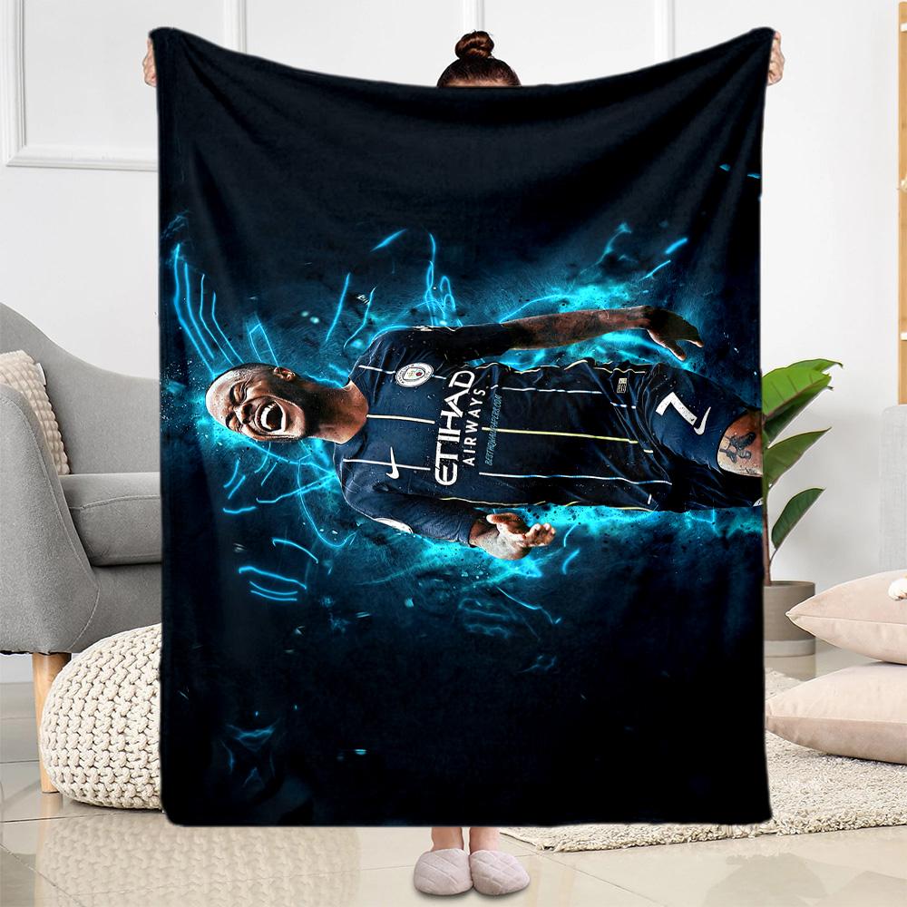 Man City Player Celebration Blanket Ultra-Soft Suitable for Seaside Bed Picnics for All Occasions Playful Design