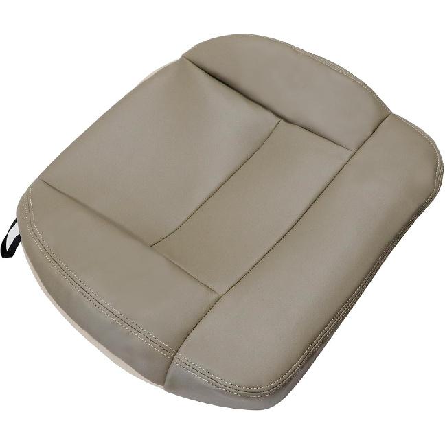 Front Left Driver Side Bottom Seat Cover Replacement Leather Beige Tan Compatible with Ford F150 Lariat XL XLT 2004 2005 2006 2007 2008
