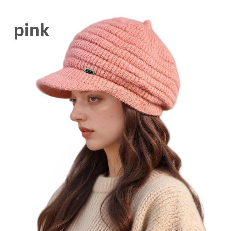 Fleece-Lined Wool Beret for Women: Warm, Thick, and Stylish for Autumn and Winter