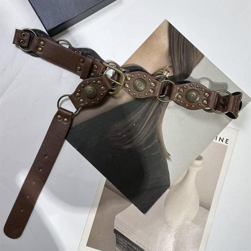 Bohemian Style Butterfly Blue Water Diamond Waist Woven Handmade Wooden Bead Belts Y2K Retro Belt Waist Chain Accessory Skirt