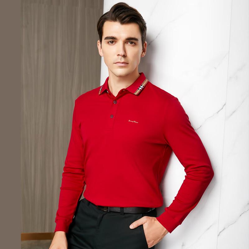 YOUNG RIVER Men s Long-Sleeve Business Casual Polo Shirt XL