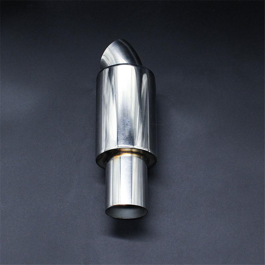 Universal Car Muffler Exhaust Pipe Tip Resonator Polished Bent Stainless Steel Burnt Tip And Silencer 2 "inlet To 2" Outlet Exhaust Tip Muffler