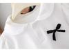 2025 Girls' Stylish College Style White Short Sleeve T-shirt - Versatile and Sweet Summer Top