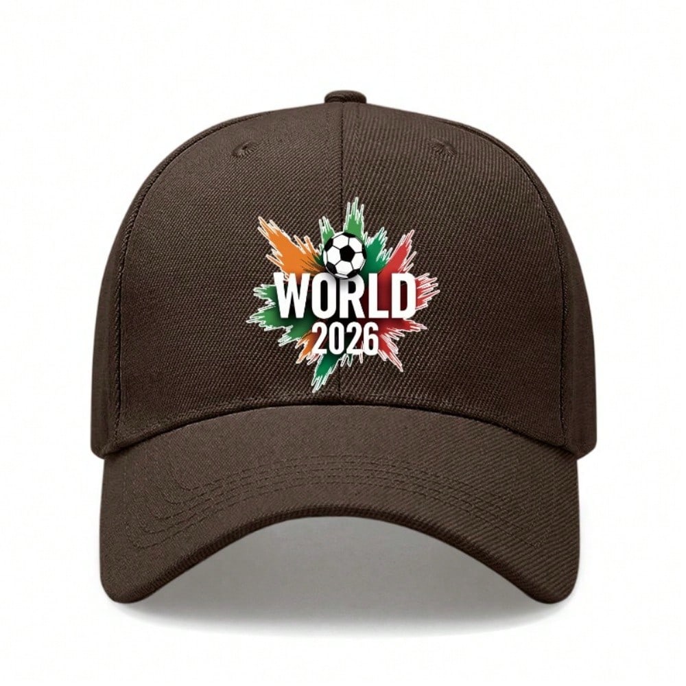 [Sporty Baseball Cap] 2026 World Cup Theme Print Unisex Adjustable Breathable Lightweight Polyester Sun Protection Casual Outdoor Sports Baseball Hat