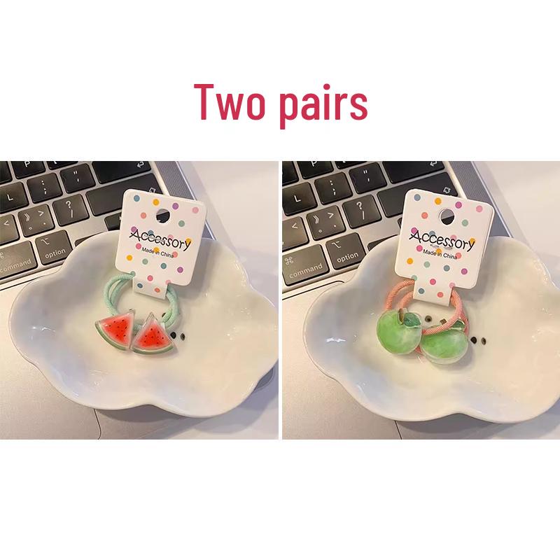 Fruit-Themed Mini Hair Ties for Little Girls – High Elasticity Rubber Bands