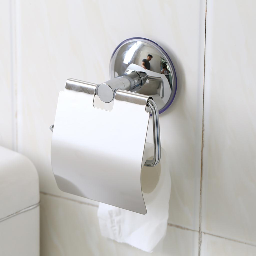 1 Stück Edelstahl Badezimmer Toilette Wandmontiert Saugpapierrollenhalter Taschentuchhalter Neu