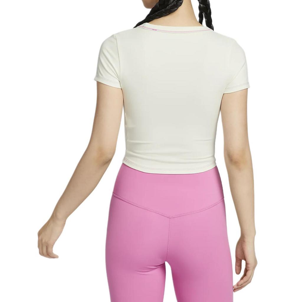 Nike Dri-Fit One Fitted Round Neck Slim Fit Quick Dry Short Sleeve Top Women Tops Sail-White HM4584133