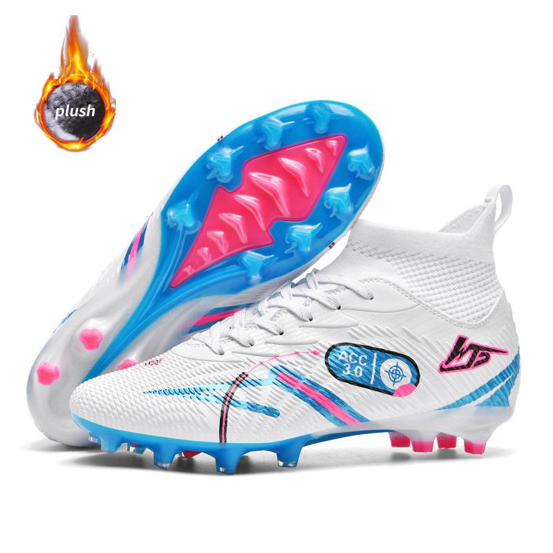 Winter velvet and cotton football shoes long nails broken nails children and adolescents men's shoes competition training shoes women's sports shoes
