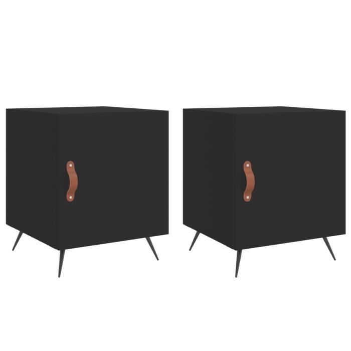 VidaXL Bedside Tables 2 Pcs Black 40x40x50 Cm Engineered Wood 827503