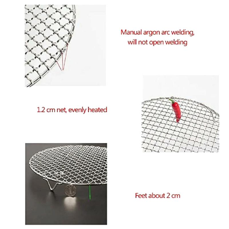 Stainless Steel Round Bbq Net Grill Mesh Roast Nets Bacon Grill Tool Iron Nets Non-Stick Bbq Mat Grid Outdoor Barbecue Accessory