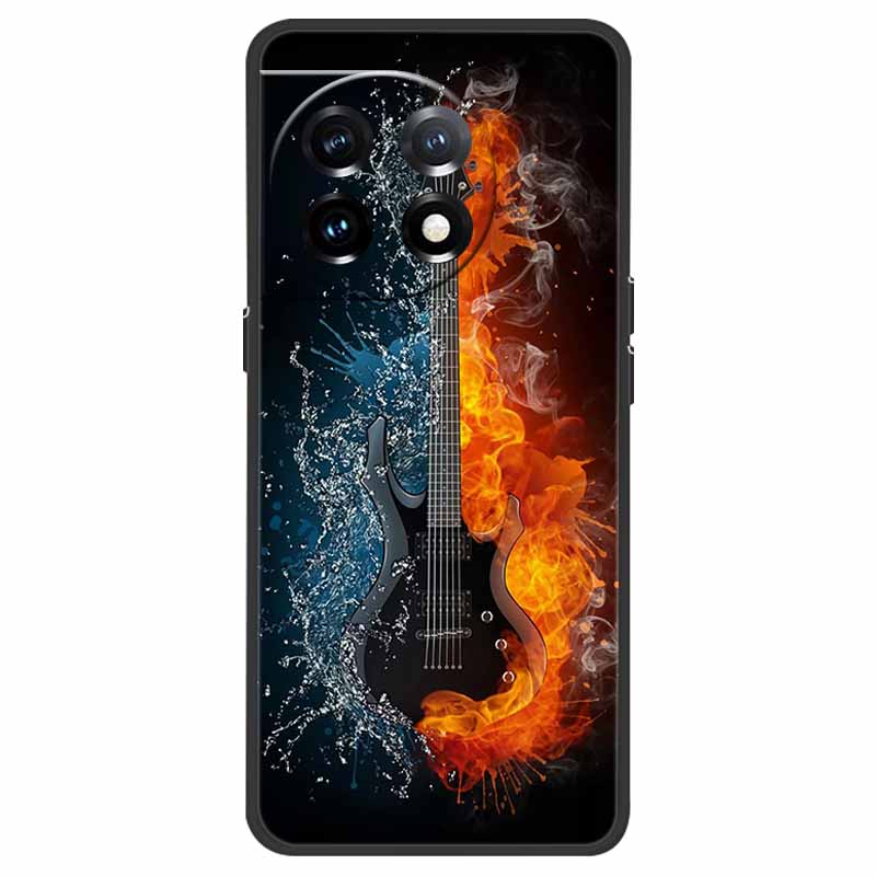 For OnePlus 11 5G Case One Plus 11R Flower Marble Black Bumper Soft TPU Silicone Cover for OnePlus 11 / 11R 5G Phone Cases Capas