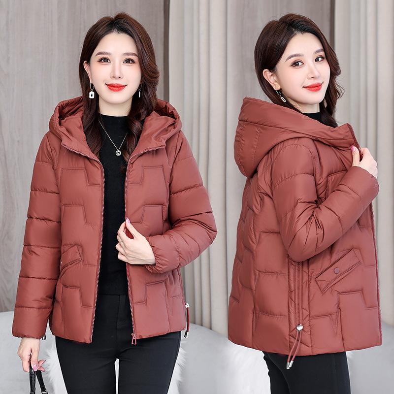 2025 Short Hooded Down Cotton Jacket Women's New Fashion Temperament Warm Winter Clothes Slimming Loose Cotton Jacket