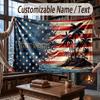 American Patriotic Theme Throw Blanket Custom Name Text Personalized Blanket Soft Cozy Blanket for Home Sofa Bed