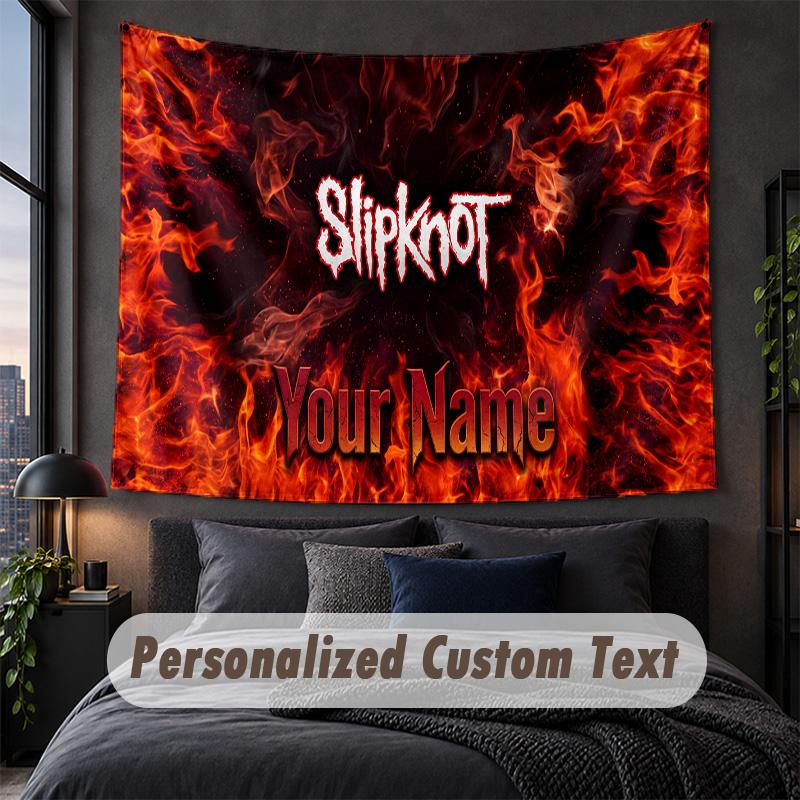 Arazzo Personalizzato con Nome Testo, Appeso Decorativo da Parete Slipknot, Arazzo Sfondo per Casa Camera da Letto