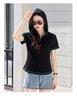 Women's Slim Fit Hooded Short Sleeve Zipper T-shirt - New Korean Style 2026, Solid Color Fashionable Top