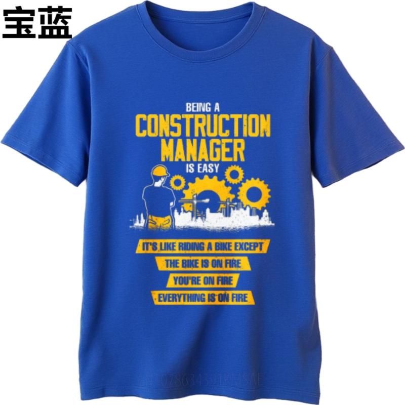Breathable Tee Solid Color Teenagers Crew Neck t shirt Oversized Being A Construction Manager Is Easy Classic Women Top tees